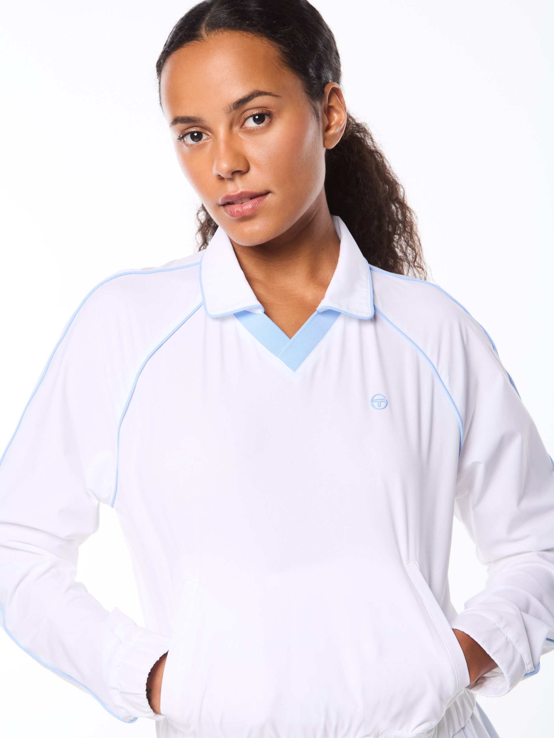 Doni Long Sleeve Polo-Brilliant White - Image 7