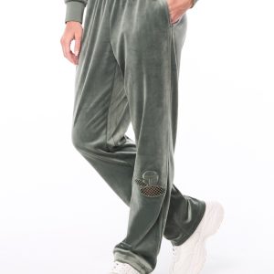 Nuvola Velour Track Pant-Agave Green