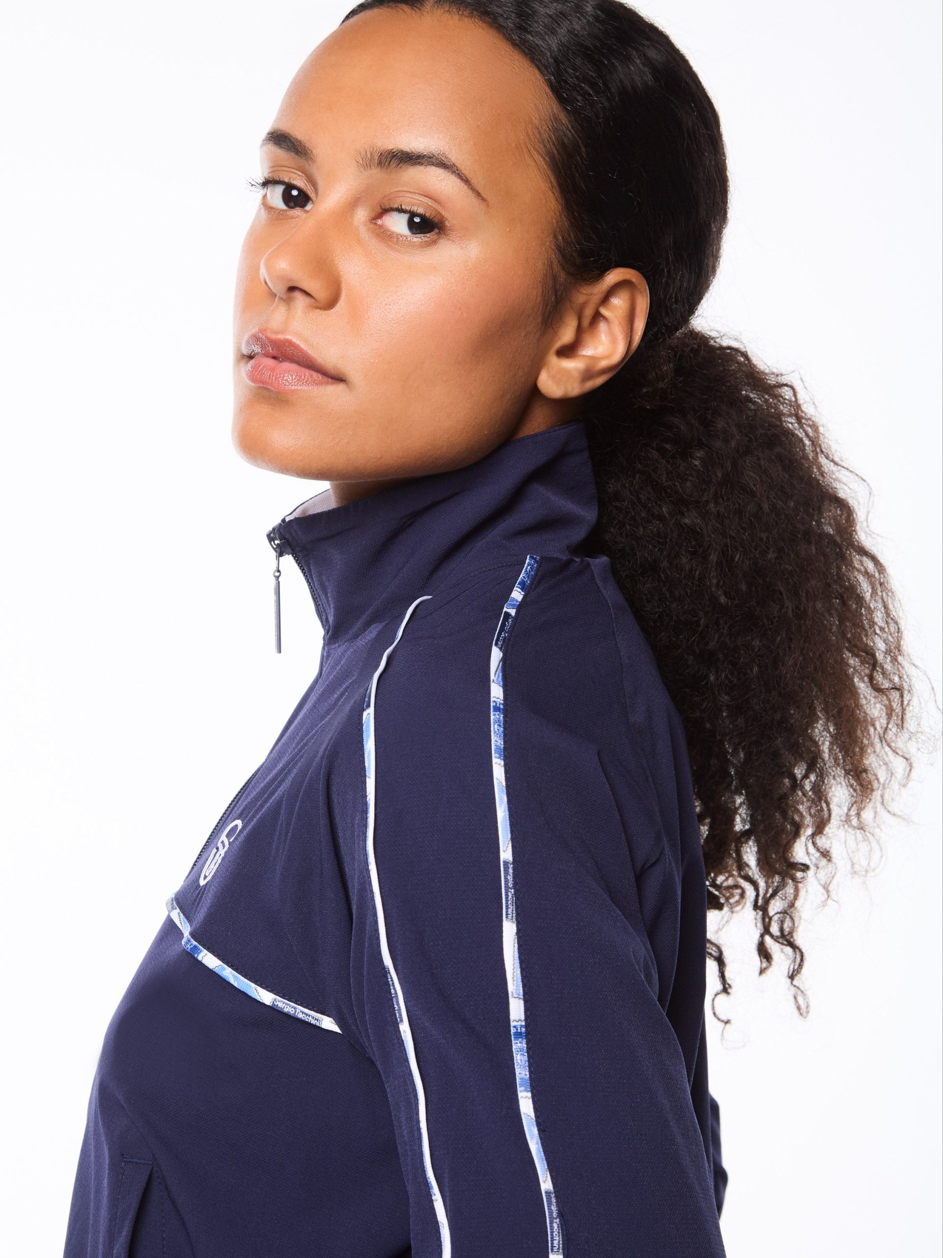 Women's Lioni Track Jacket- Maritime Blue - Image 7