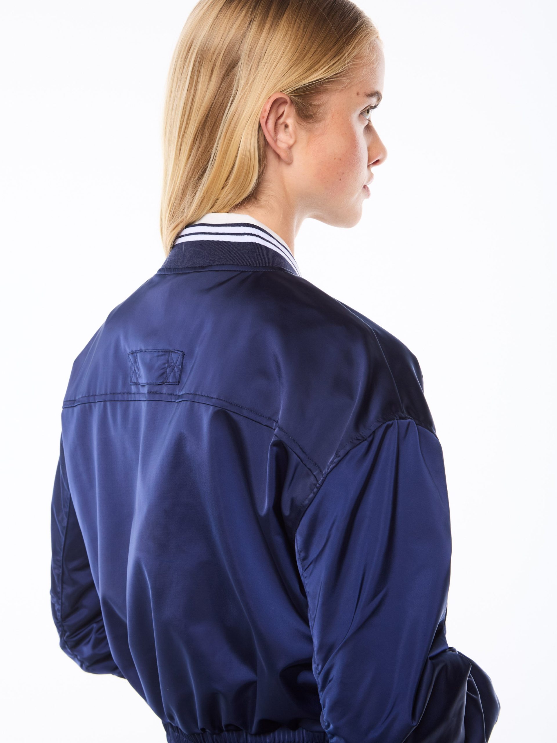 Women's Piano Bomber Jacket-Maritime Blue - Image 6