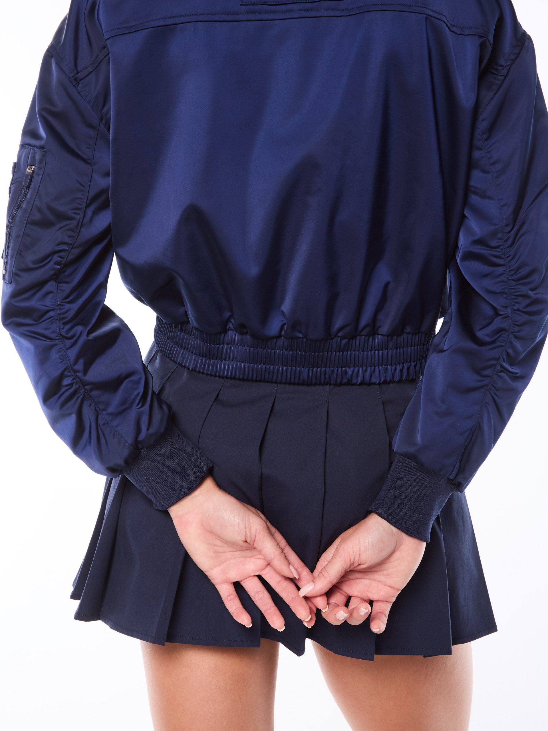 Women's Piano Bomber Jacket-Maritime Blue - Image 7