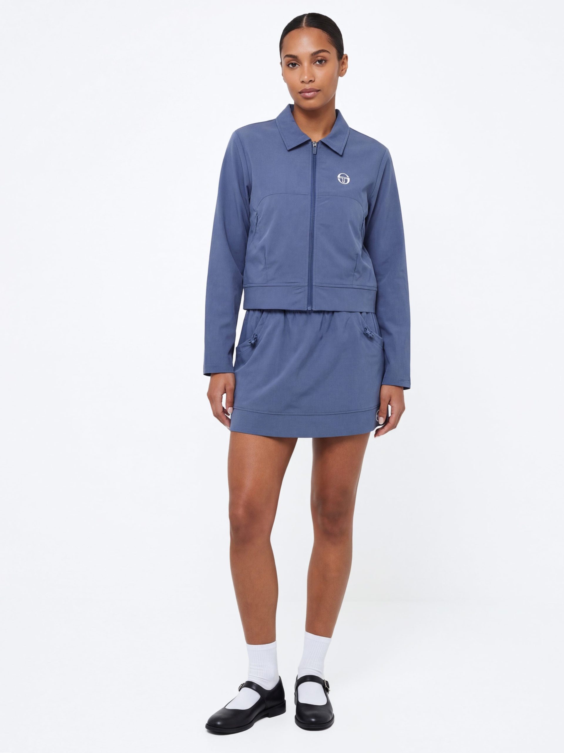 Aria Track Skirt- Blue Indigo - Image 3