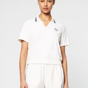 Atri Velour Polo- Gardenia