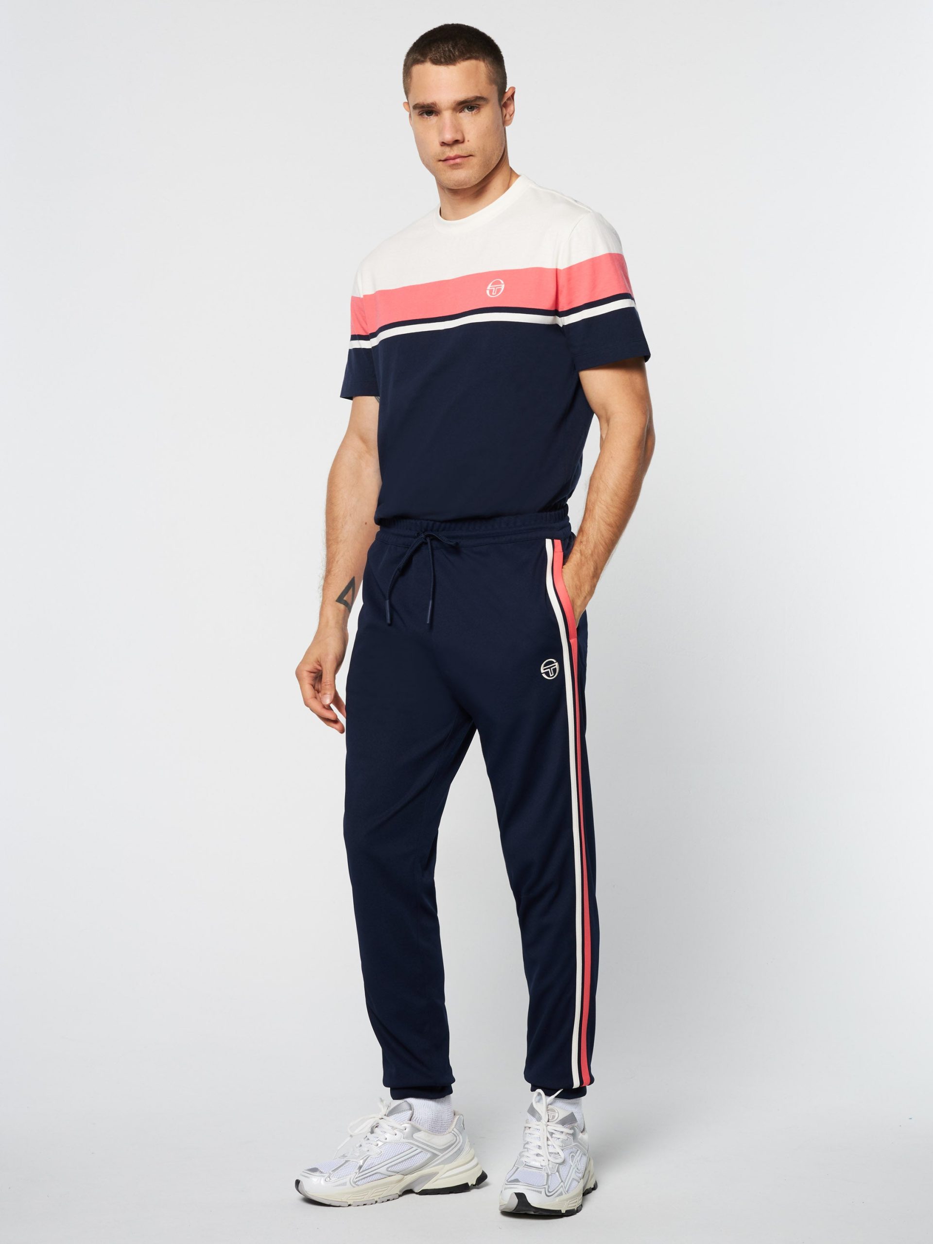 Damarindo Track Pant Archivio- Gardenia/ Maritime Blue - Image 3