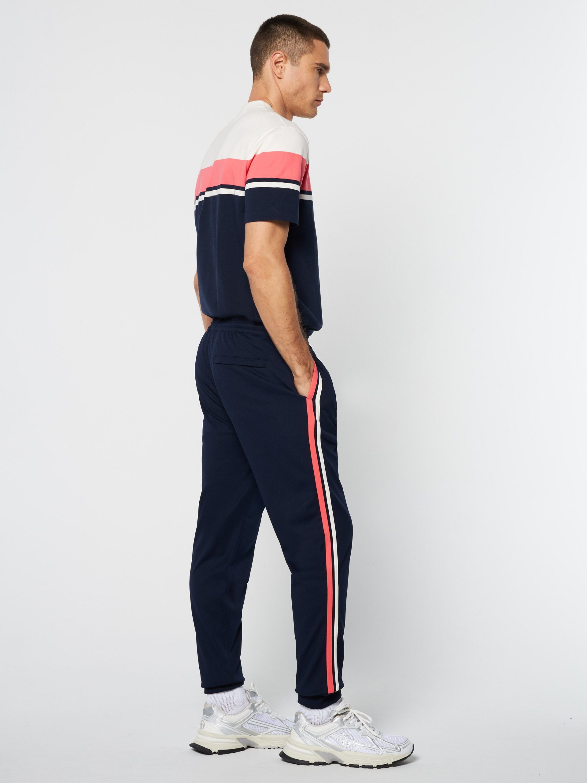 Damarindo Track Pant Archivio- Gardenia/ Maritime Blue - Image 4