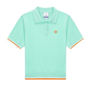 Preppy Knit Polo- Light Mint