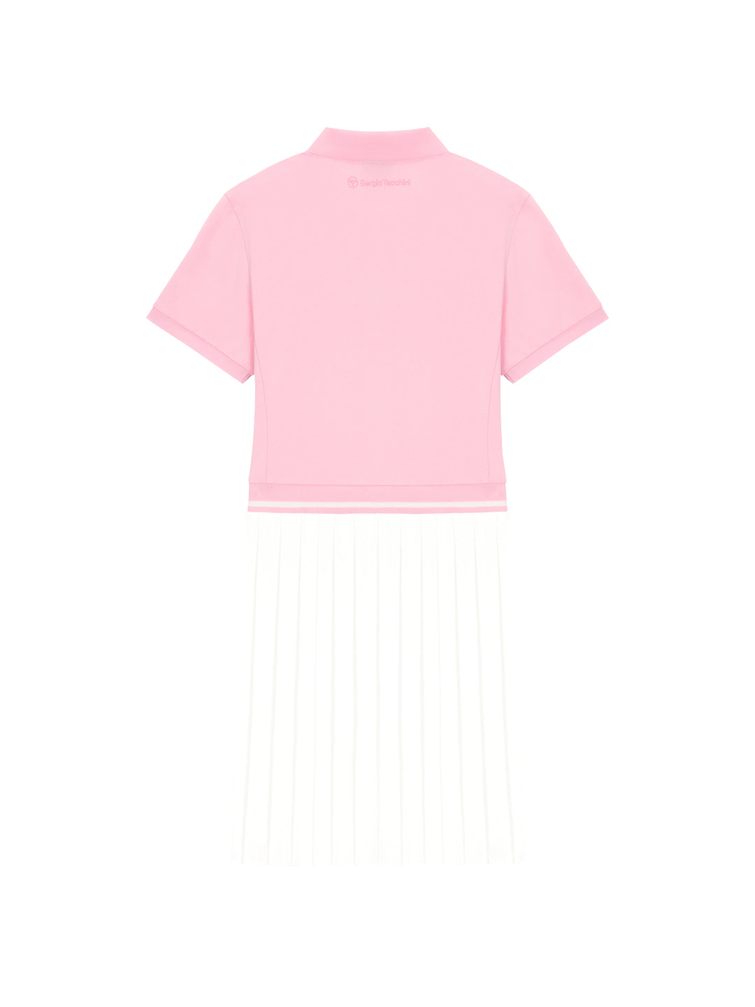 Jersey Mix Pleats Collared Dress- Light Pink - Image 2