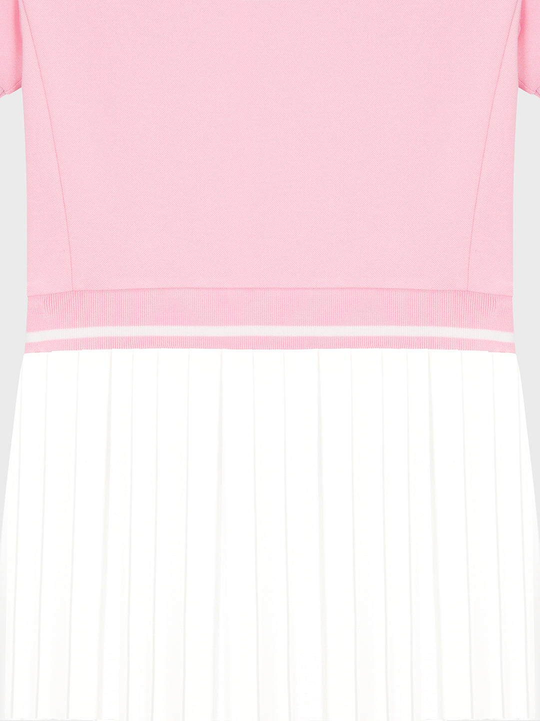 Jersey Mix Pleats Collared Dress- Light Pink - Image 4