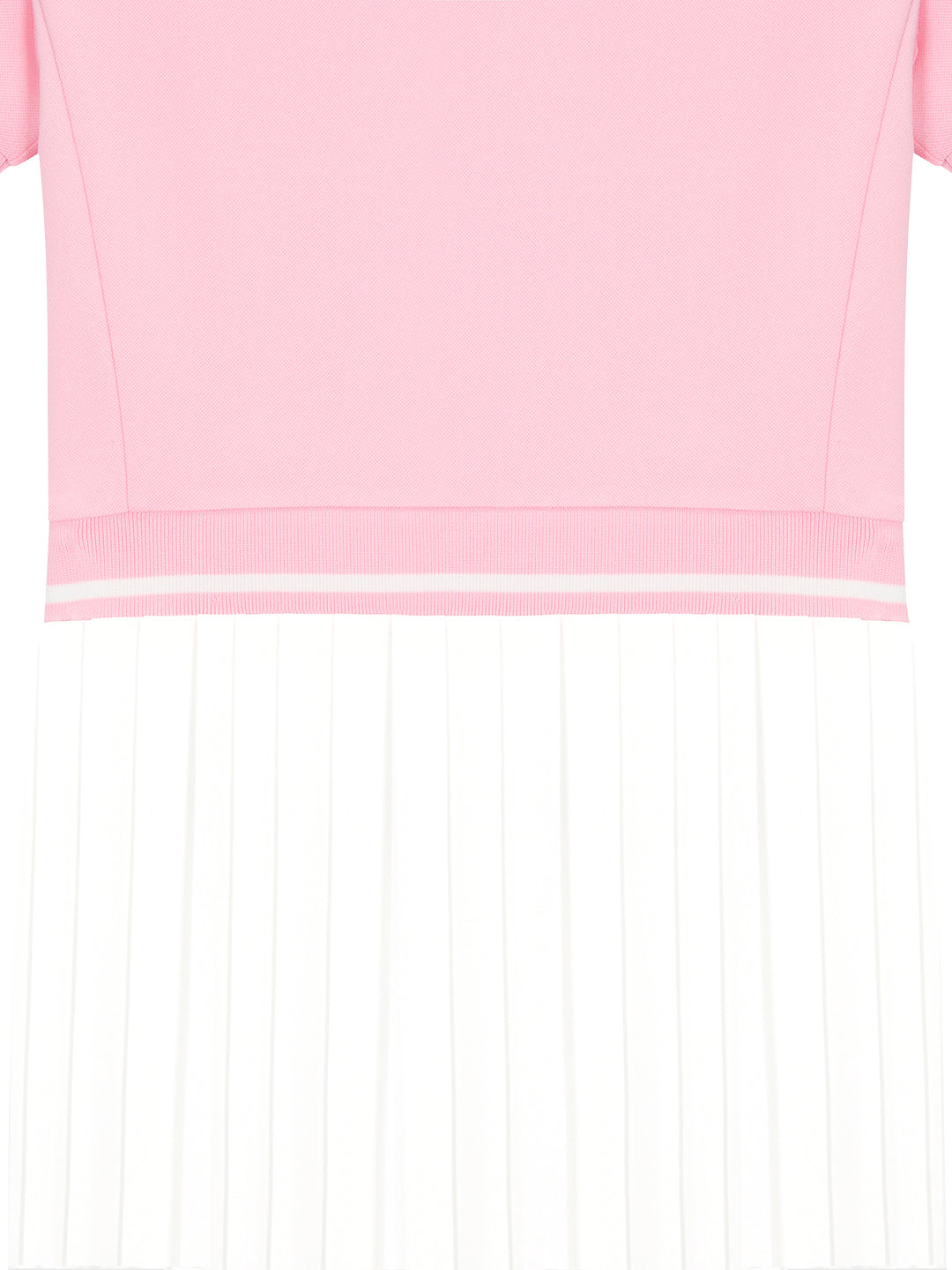 Jersey Mix Pleats Collared Dress- Light Pink - Image 10