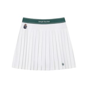 MC Scratch Staff Pleated Skirt-Off White