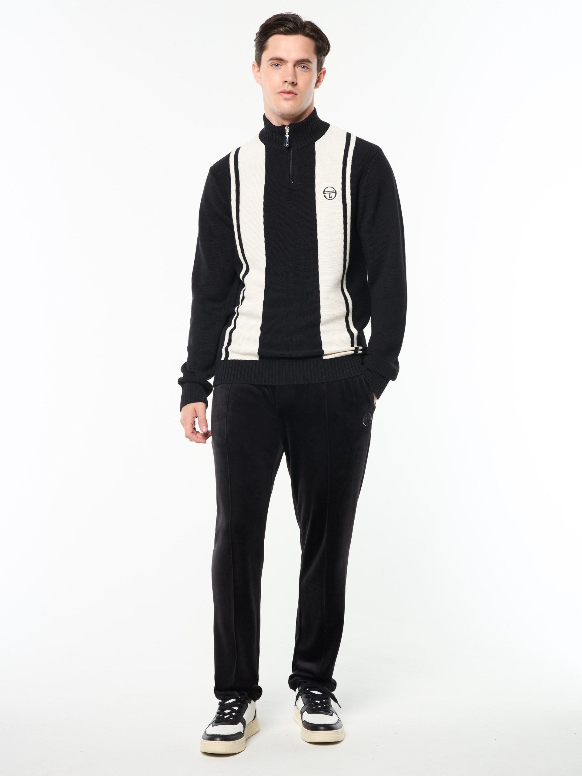 Young Line Knit Polo- Black/ Gardenia - Image 3