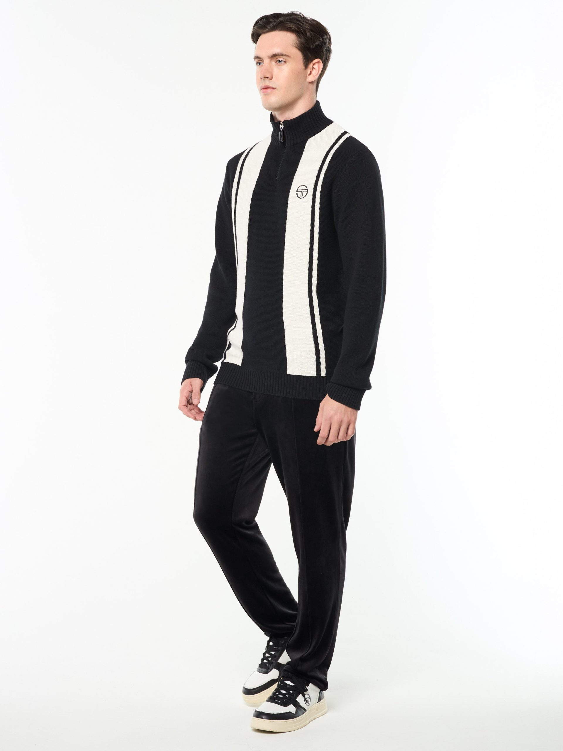 Young Line Knit Polo- Black/ Gardenia - Image 4