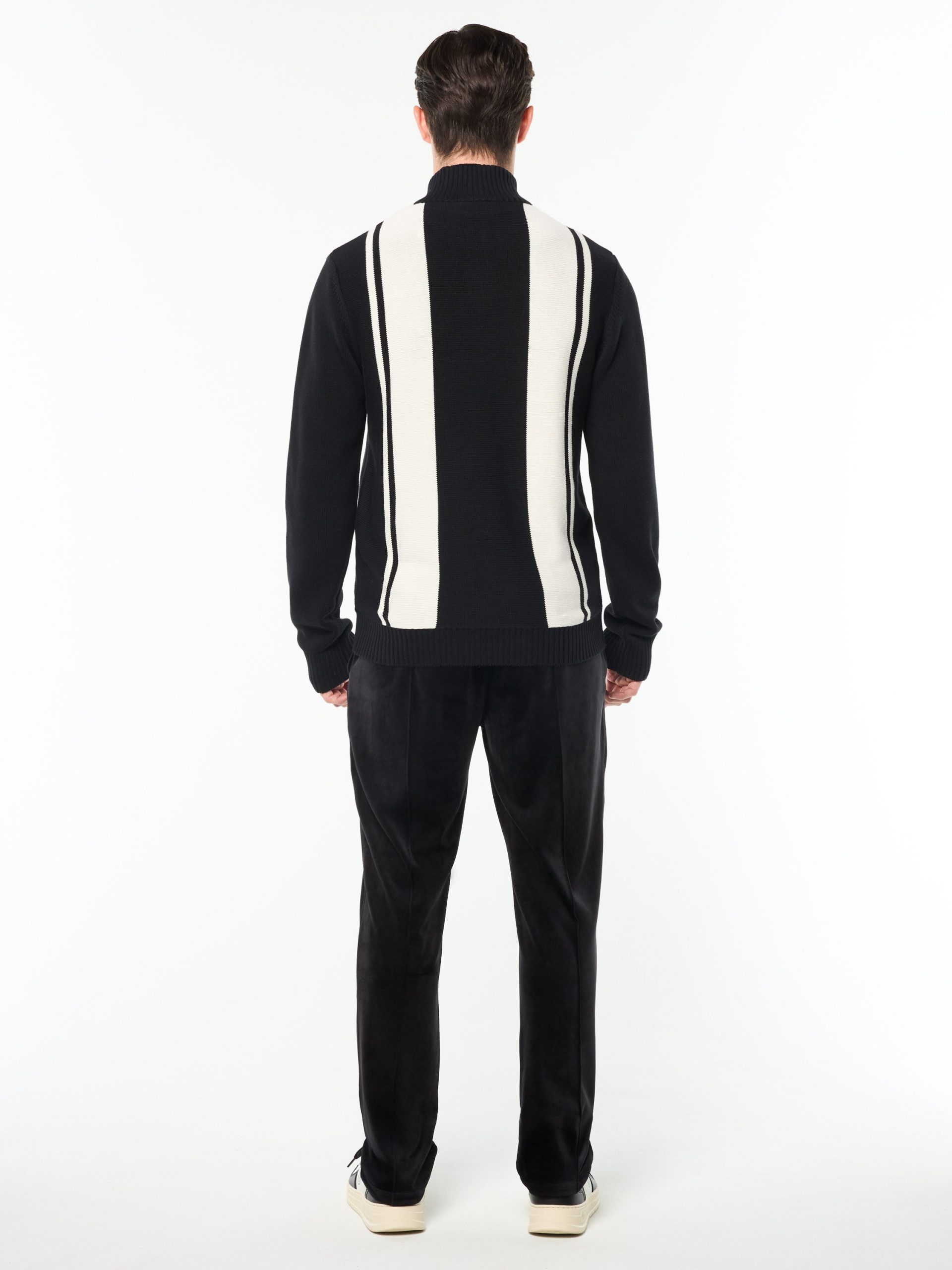 Young Line Knit Polo- Black/ Gardenia - Image 5