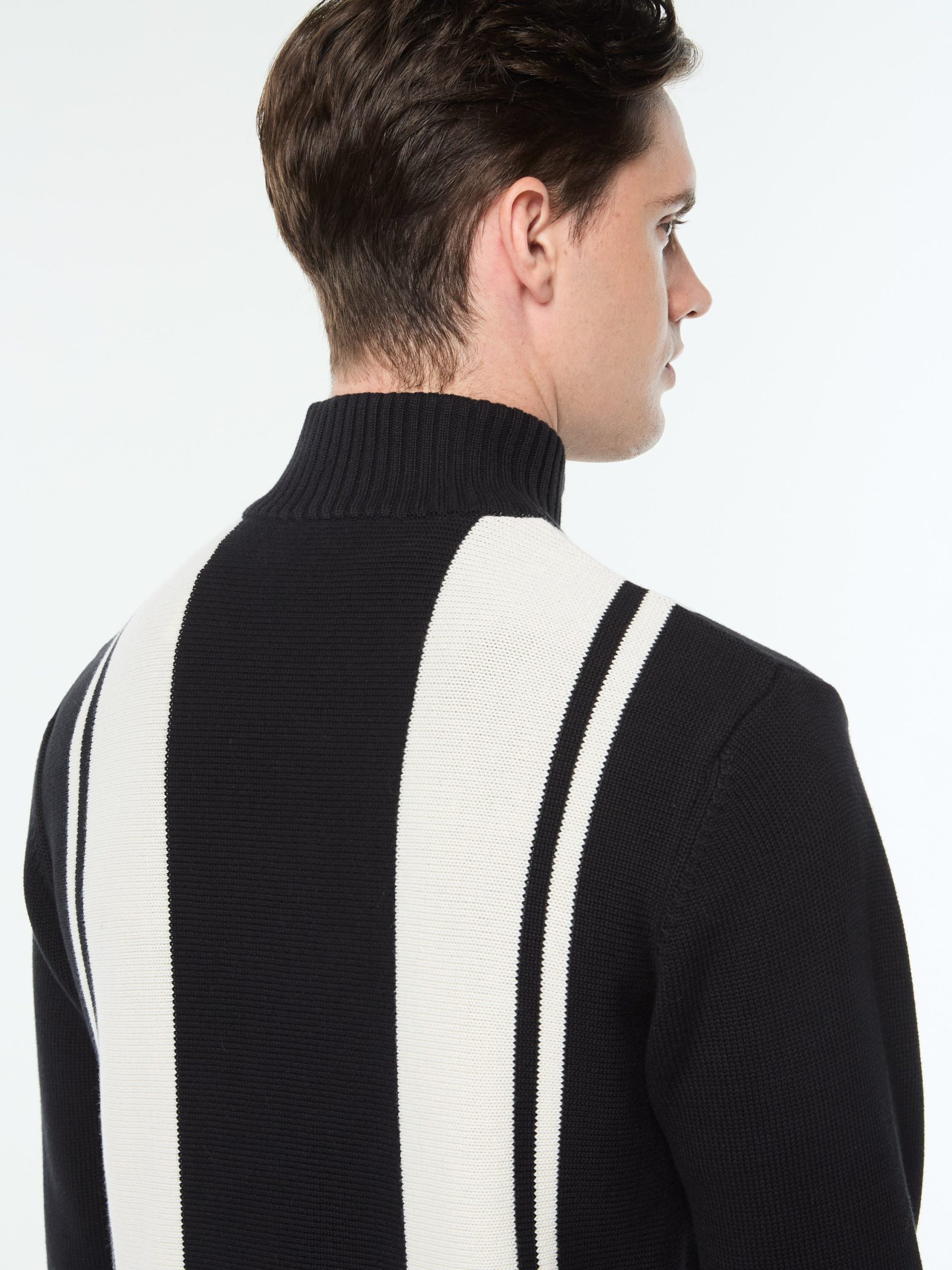 Young Line Knit Polo- Black/ Gardenia - Image 6