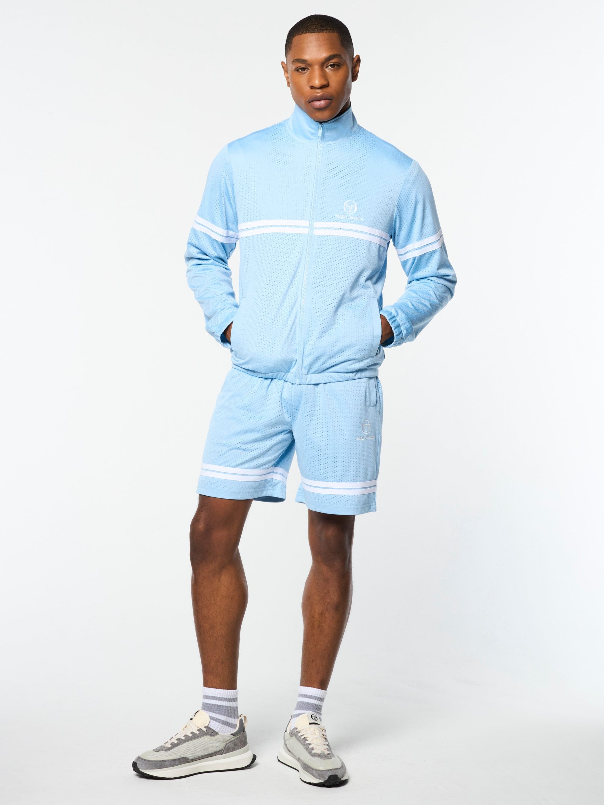 Arturo Mesh Track Jacket- Dutch Canal/ White - Image 2