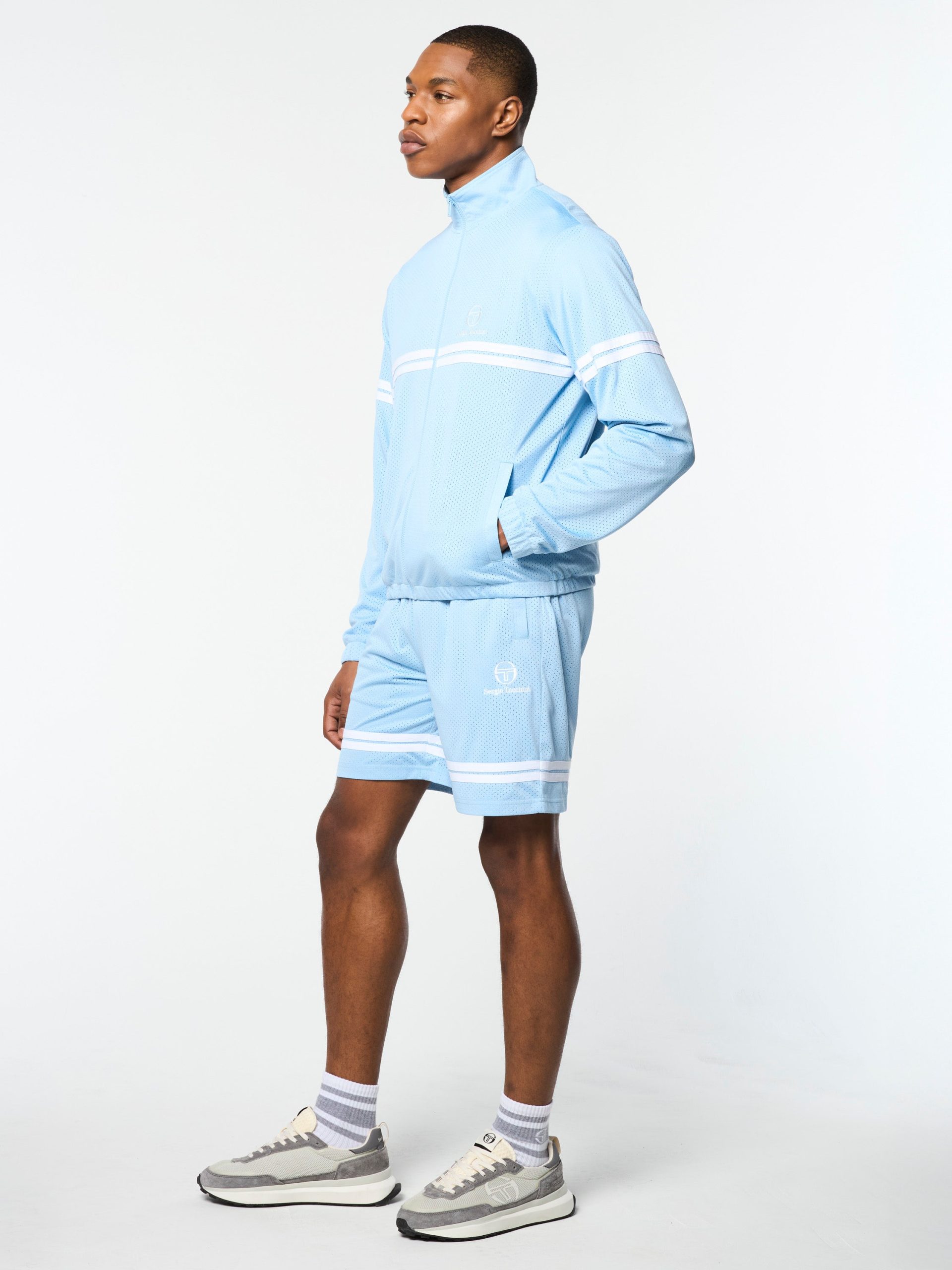 Arturo Mesh Track Jacket- Dutch Canal/ White - Image 6