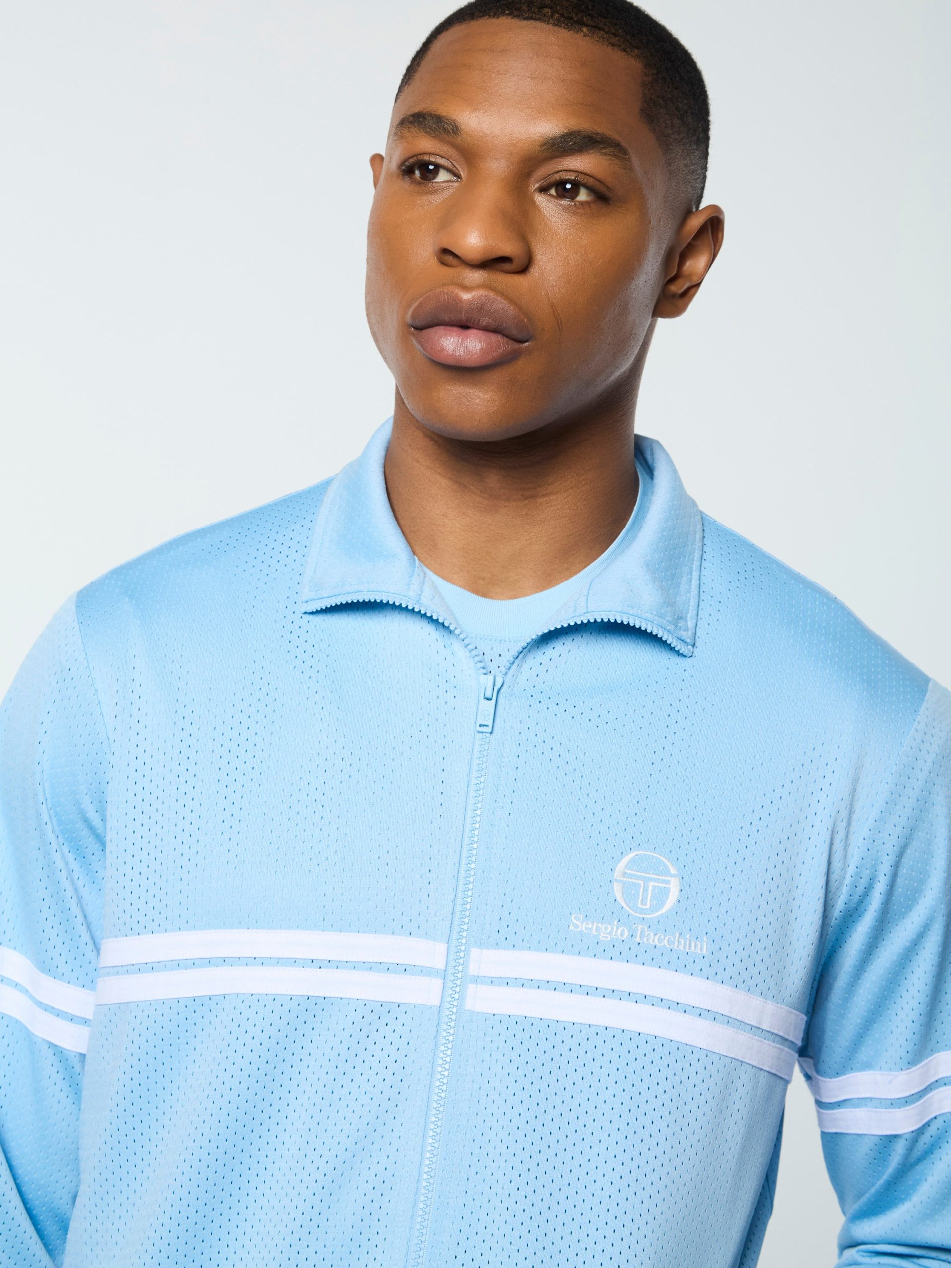 Arturo Mesh Track Jacket- Dutch Canal/ White - Image 9